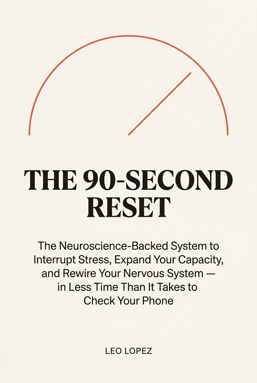 The 90-Second Reset book cover by Leo Lopez.
